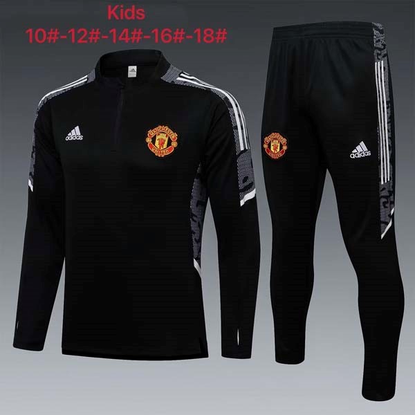 Kinder Sweatshirts Manchester United 2022 Schwarz Günstige Fußballtrikots